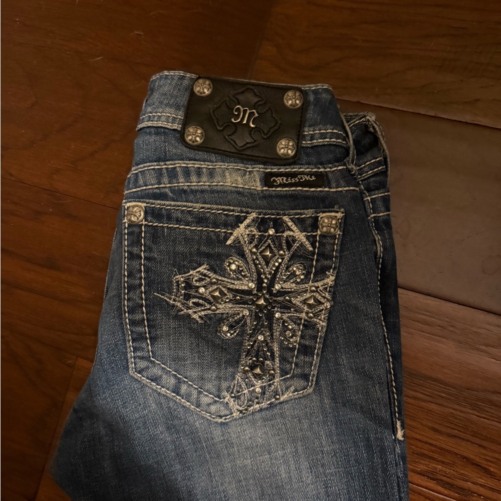 Miss Me Blue Denim Jeans with Embellished Pocket